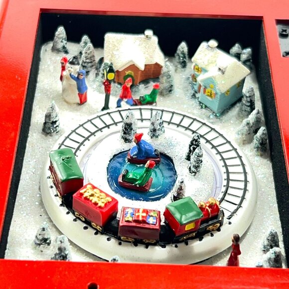 Christmas Music Box Rotating Train Red Roman 130223 Works 2016 Multiple Songs - Picture 4 of 13